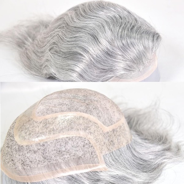 Teraman Men's Toupee 10"×8" European Virgin Human Hair Toupee Hair