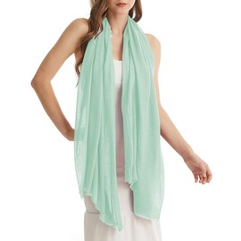 Kakaly Women Scarf Cotton Linen - Chic Ladies Solid Scarves Soft Large Long Wrap Shawl Headscarf Lightweight Neck Scarf Hijab,180×100CM