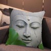 Cushion Cover, Zen Buddha Statue Bamboo Printing Pillowcase, for Car