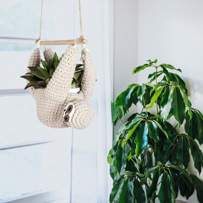 QUINTRA Flower Pots Sloth Gift, Sloth Hook, Suitable for Succulent