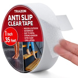 Grip Tape - Heavy Duty Anti Slip Tape Clear Outdoor/Indoor 1In*35Ft, Non Slip Roll/Stickers Easy to Cut Waterproof for Bathtub, Shower Floor, Pool, Stairs Safety Non Skid, Comfortable for Bare Foot