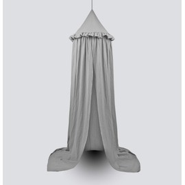 MAMERIA Kids Bed Canopy with Frills Cotton Cover Net for Baby Crib Reading Nook Curtain Hideaway Hanging Round Tent Nursery Bedding Play Room Decor