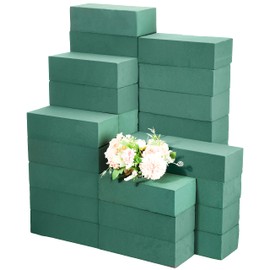 Marsui 30Pcs Floral Foam Blocks Dry and Wet Florist Foam Brick Flower Arrangements Supplies for Fresh and Artificial Flowers Craft Plant Filler Decoration, Green(9 x 4 x 3 Inch)