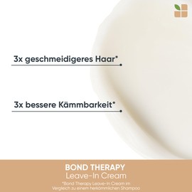 Biolage Leave-In Cream for Damaged or Overstressed Hair, Strengthens Hair Bridges, Tames Unruly Hair and Provides Heat Protection up to 232°C, Vegan, Bond Therapy, 1 x 150 ml