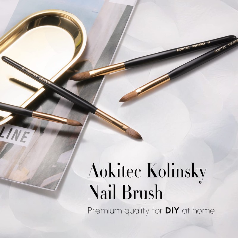 Acrylic Brush for Nails Aokitec 100% Sable Kolinsky Nail Brush