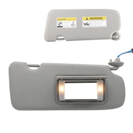 Sun Visor with Upgraded Bright LED Lights, Right Passenger Side Sun Visors Compatible with Honda CRV CR-V 2017 2018 2019 2020 2021 2022, Replace# 83280-TLA-A62,83280-TLY-H11ZB Gray