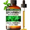 KUKKA essential oils Spearmint Essential Oil for Diffuser & Eucalyptus Essential Oil for Diffuser Set - 100% Natural Aromatherapy Grade Essential Oils Set - 2x4 fl oz - Kukka