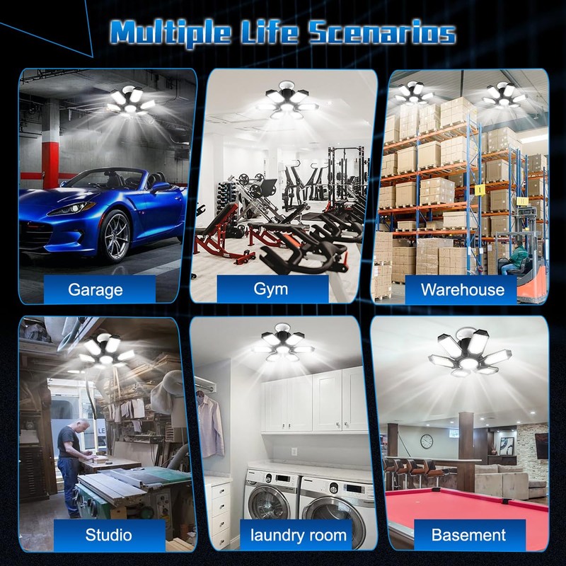 POLARPRA Garage Light - Super Brighter 15000LM Garage Light Bulb
