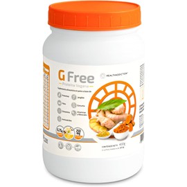 HEALTHADDICTION - G Free Proteína Vegana Digestiva con Cúrcuma, Jengibre y Glutamina Sin Lácteos ni Gluten Suplemento Alimenticio Natural 430 g Sabor Vainilla