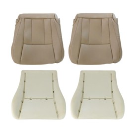 SecosAutoparts Driver & Passenger Side Bottom Microfiber Leather Seat Cover & Foam Cushion Compatible with Toyota 4Runner 1996 1997 1998 2000 2001 2002 Oak Tan