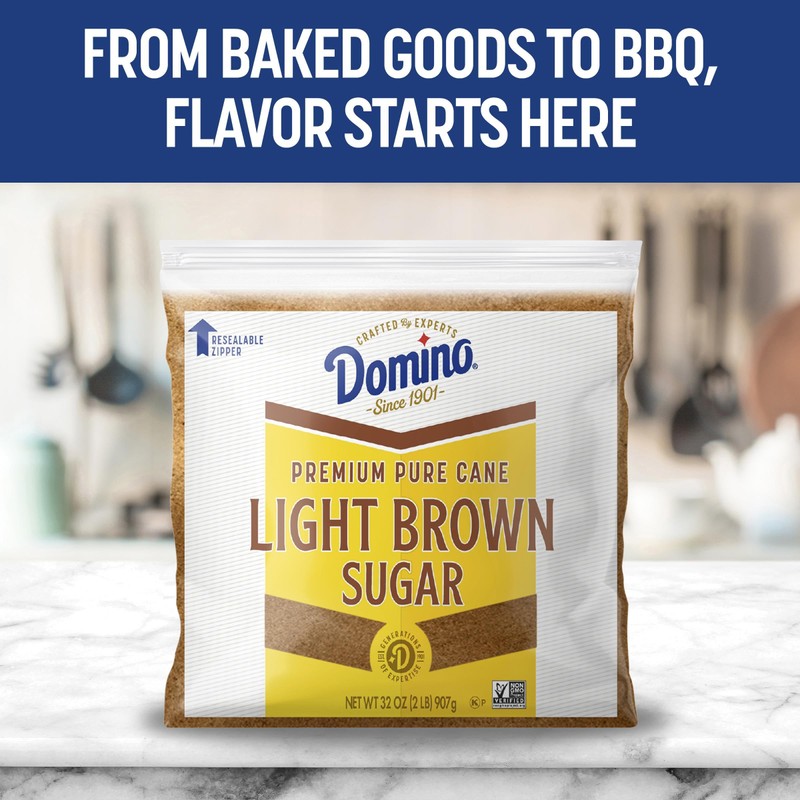 Domino® Light Brown Sugar, 2 lb Zipper Bag Domino® Brown