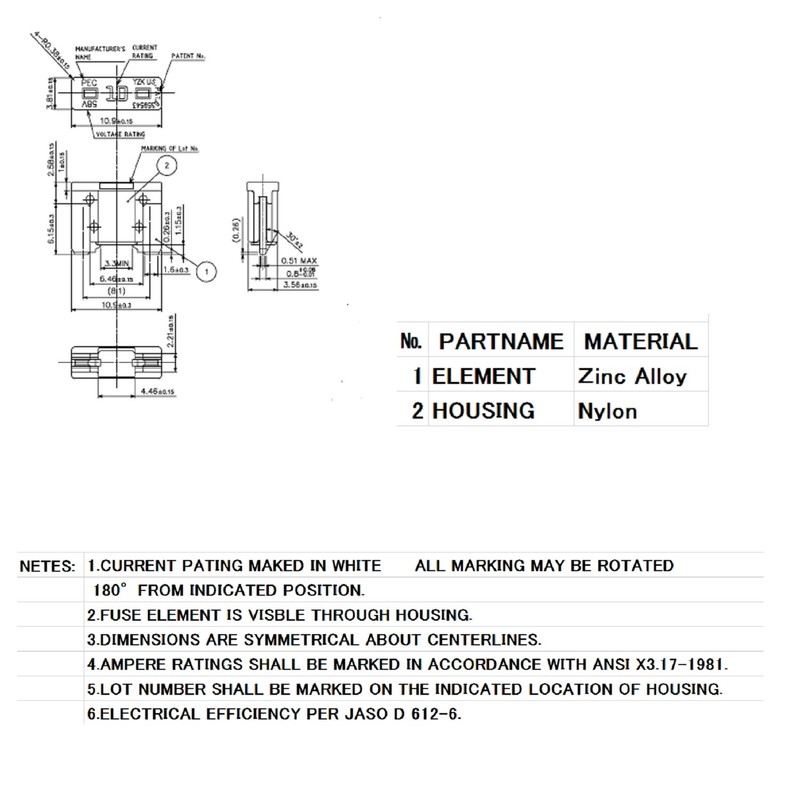 1193 (Bflp) Low Back Fuse A Pack of 30 1193 