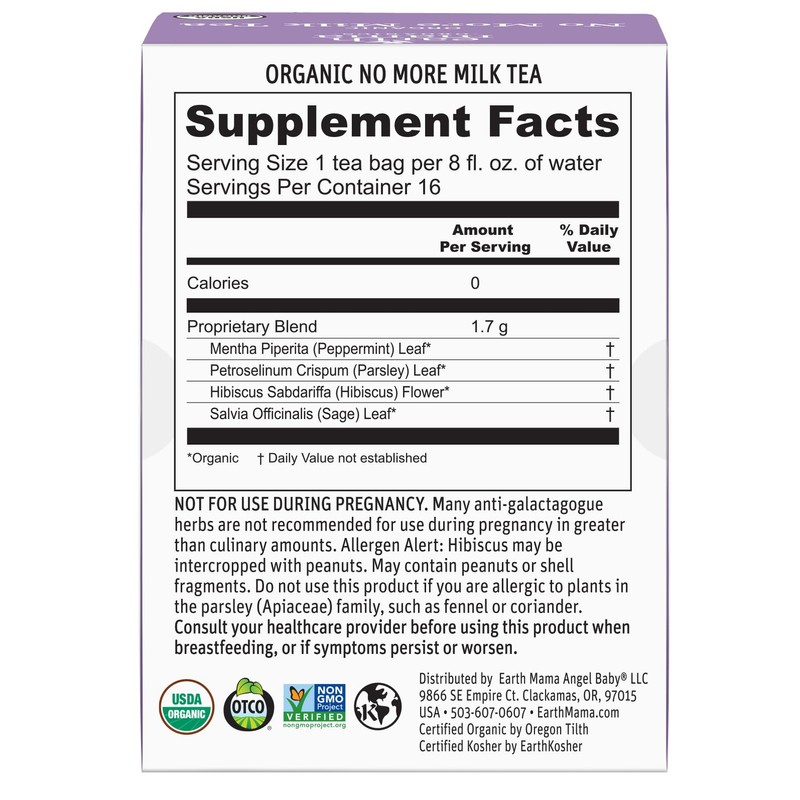 Earth Mama No More Milk Tea | Organic Herbal Tea