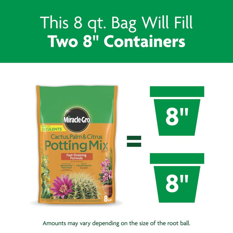 Miracle-GRO Cactus, Palm and Citrus Potting Mix, for Indoor or