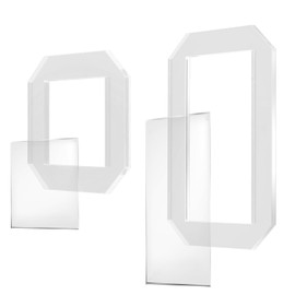 2 Sets Quilting Templates, 5x2.5in Rectangle & 2.5in Square Transparent Acrylic Stencils Templates Quilting Sewing Rulers Practical Patchwork Sewing Cutting DIY Crafts Supplies