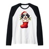 Havanese Christmas Stocking Puppy Dog Lover Holiday Raglan Baseball Tee