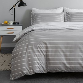 Lekesky Double Duvet Set, Comforter Covers Double 3pc Soft 100% Washed Microfiber Breathable Bedding Duvet Cover Set (1 Comforter Cover 200x200 cm+2 Pillow Cases)