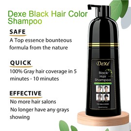 Instant Black Hair Shampoo, Hair Dye Shampoo for Men and Women, Easy to Use, 100% Grey Coverage, Easy and Quick, Lasts 30 Days, 3 in 1 Black Hair Dye (Bottles)