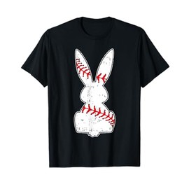 Baseball Bunny Happy Easter Funny Baseball Boys Girls Kids T-Shirt