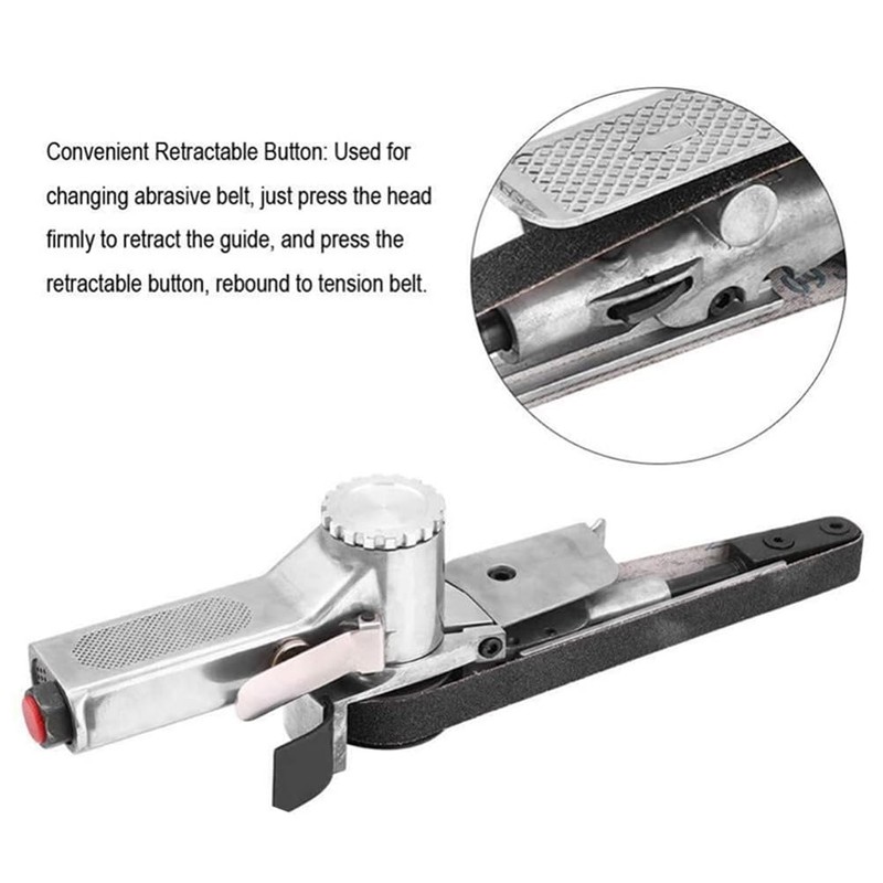 Mini Air Belt Sander, Pneumatic Handheld Angle Grinder Tool for
