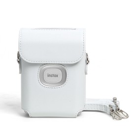 Funda para Instax Mini Link 2, Bolsa de Transporte de Cuero PU, Funda Protectora para Instax Mini Link 2, Accesorios para Impresora de Smartphone (Blanco)