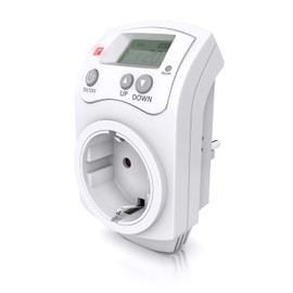 CSL - Digital Thermostat - Socket Thermostat - Sockets Thermostat for Heating Devices Infrared Heating Cooling Devices - Programmable - Anti-Frost Mode - White - User-Optimised Instructions (English