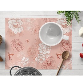 Placemats Set of 4,Table Mats for Home Party Dining Decoration 12x18 Inch (Pink)