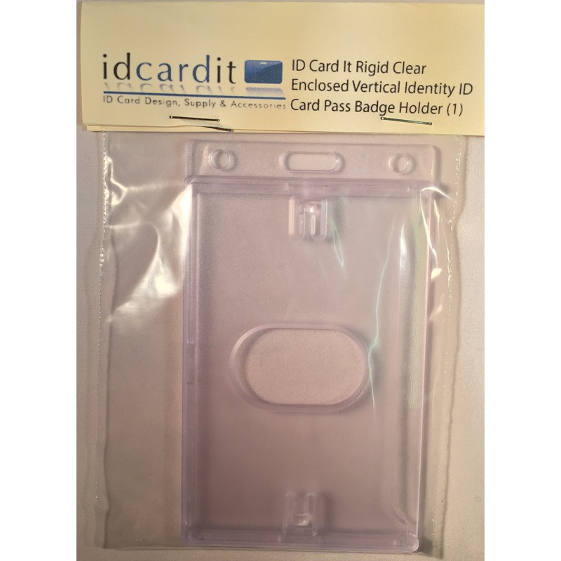 ID Card It Rigid Clear Enclosed Vertical Identity ID Card