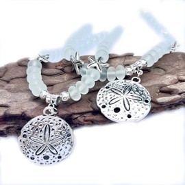 Pair of Sand Dollar Curtain Tie Backs - Sea Glass Drapery Hold Backs - Home Decor - Window Treatments for Beach Cottage