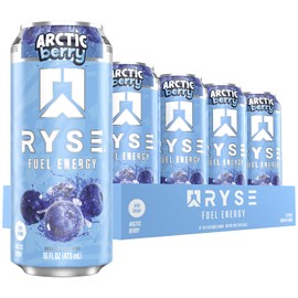 RYSE Fuel Energy Drink - Arctic Berry - Sugar Free, Gluten Free & Vegan - 200mg Natural Caffeine, Taurine & Choline for Focus & Energy - No Artificial Colors - 16 fl oz Cans (12-Pack)