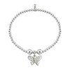 TRINK Brand Butterfly Sterling Silver Beaded Charm Bracelet