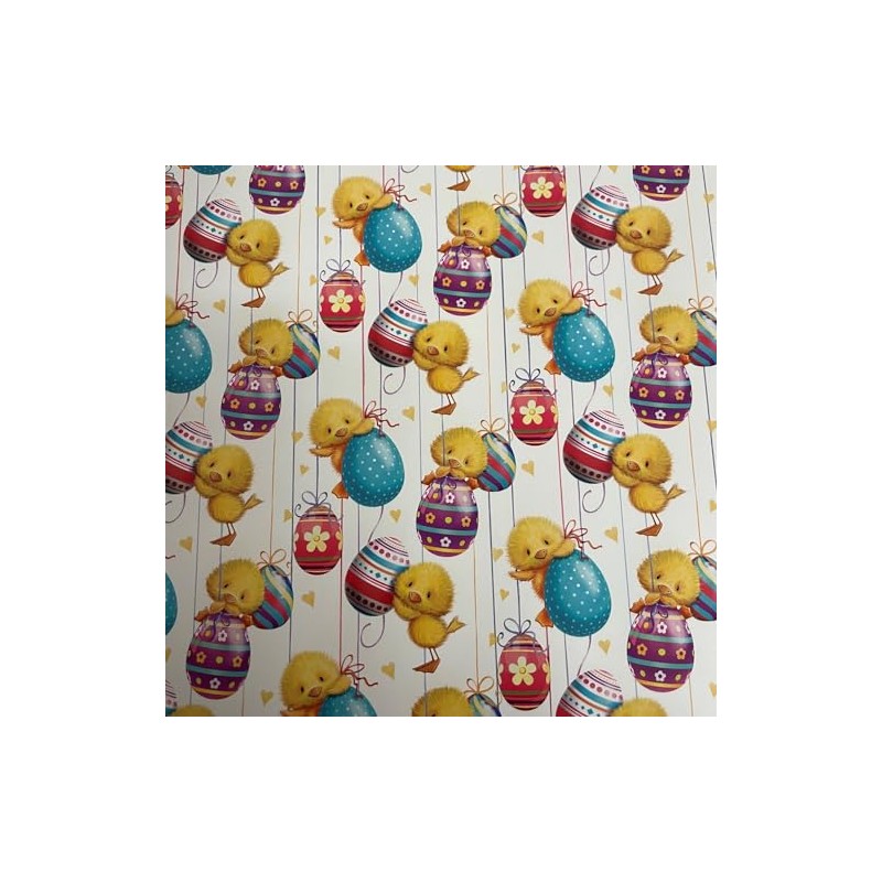 Happy Easter Gift Wrapping Paper - Cute Chicks inside Decorated