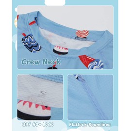 MEETYOO Boys Rash Guard Short Sleeve, Kids UPF 50+ Sun Protection Child Swimming Tops Quick Dry Rash Vest Age 6-12