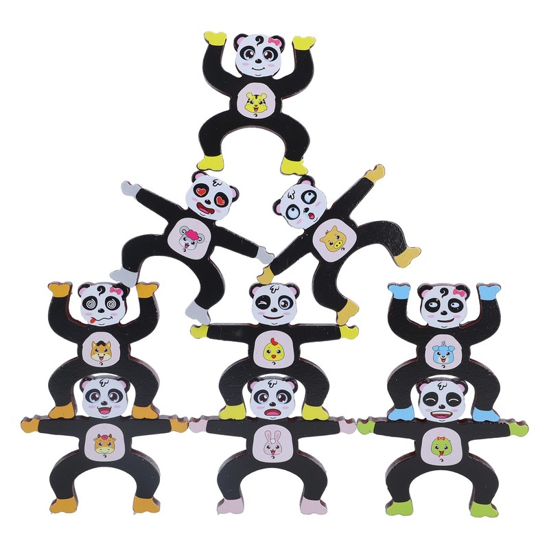 Wooden Stacking Games Toddler Children Interlock Balancing Blocks Educational ToyPanda