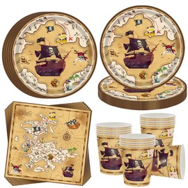 OMZSXK Pirate Party Plates Birthday Tableware