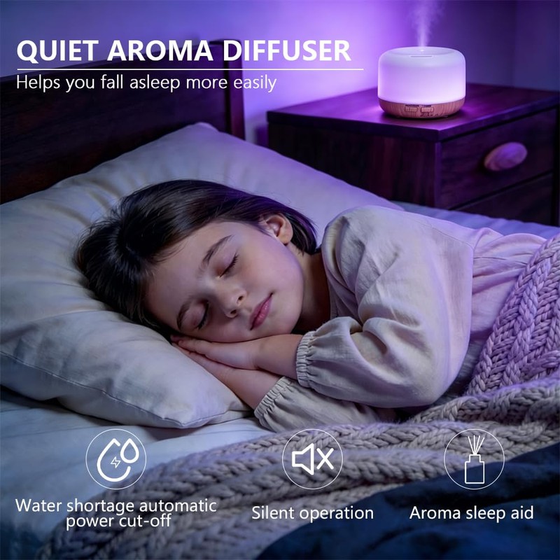 YINBAOGE Essential Oil Diffuser,Ultrasonic Cool Mist Humidifier with 2 Mist