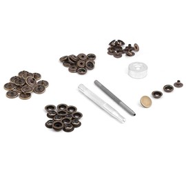 15 Set Leather Snap Fastener Kit Button Tool Metal Press Studs Fastener Snap on Set Clothing Snaps Kit Fixing Tool for Clothes Fabric Leather Sewing and Crafting DIY(bronze)