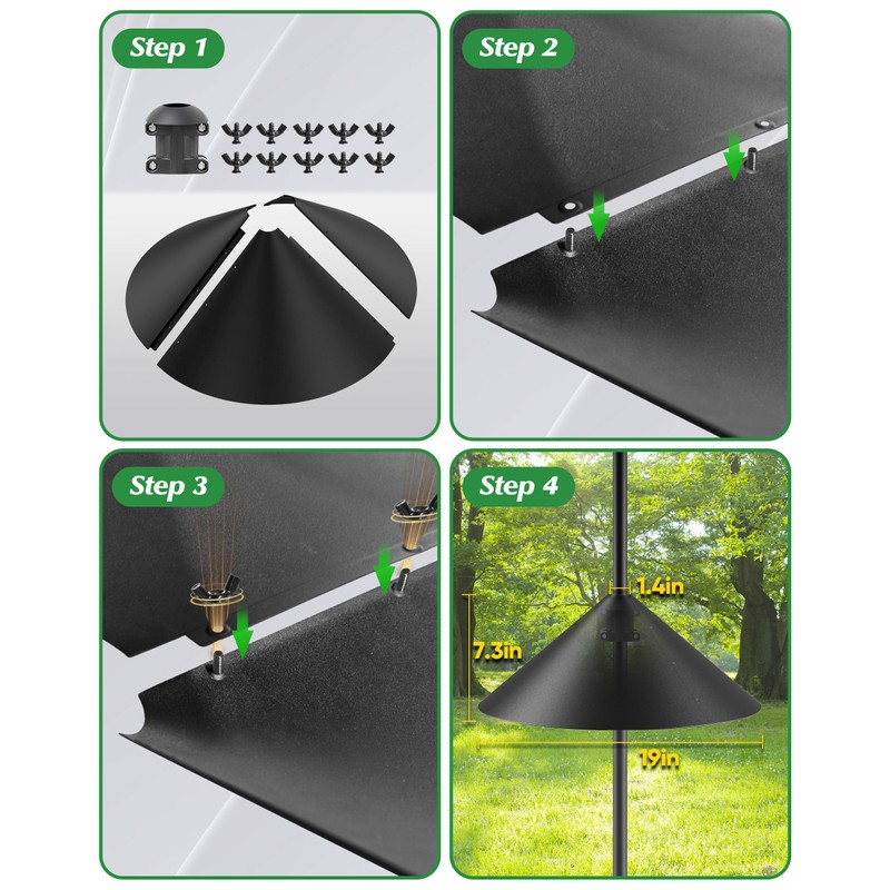 19 Inch Metal Squirrel Baffle for Bird Feeder Pole, Squirrel