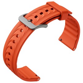 Ticwatch Pro 5 Smartwatch Band Replacement 24mm Width Silicone Watch Strap Quick Release Genuine Watch Band Only for Pro 5 Watch, Bonfire Orange
