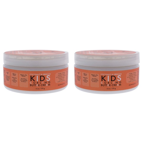 Shea Moisture Kids Curling Cream Coconut/Hibiscus 6 Ounce Jar (177ml) (2 Pack)