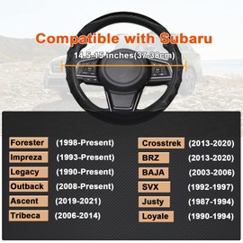 GIANT PANDA Steering Wheel Cover for Subaru Forester, Car Steering Wheel Cover for Subaru Outback and Crosstrek - Black