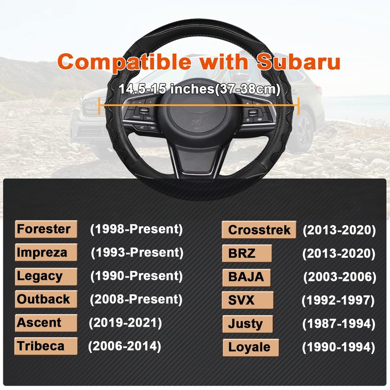 GIANT PANDA Steering Wheel Cover for Subaru Forester, Car Steering