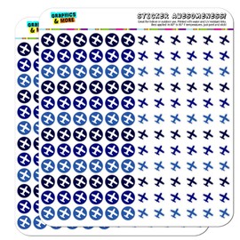 Airplane Flying Travel Dots Planner Calendar Scrapbooking Crafting Stickers - Blue - Clear