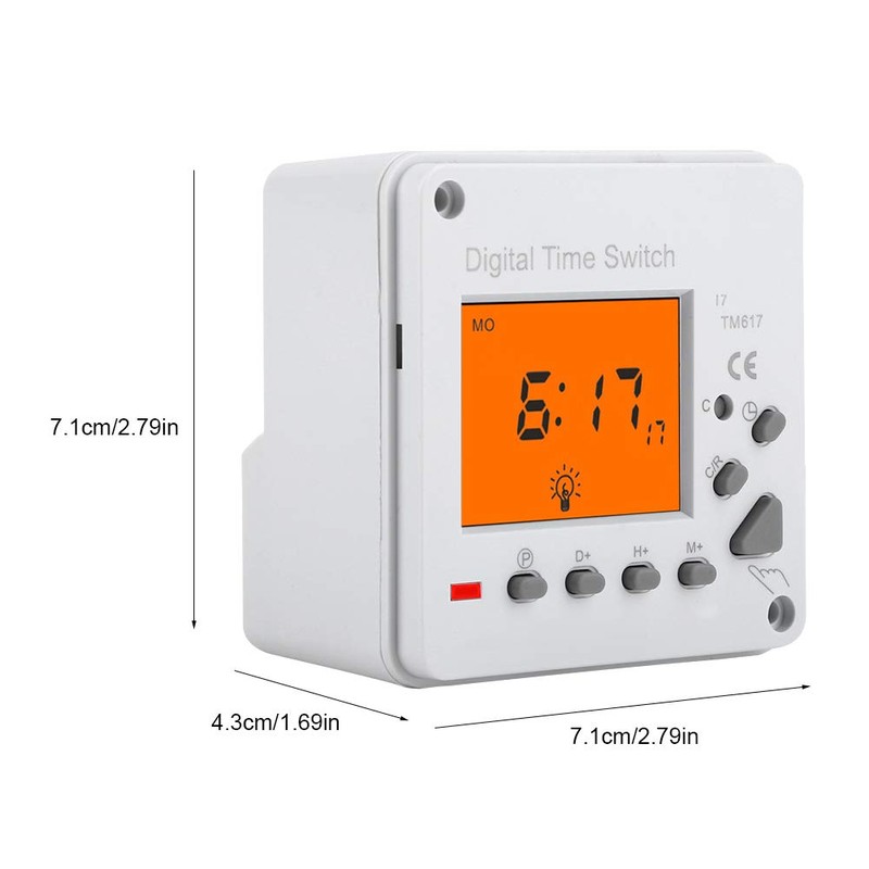 220 V Timer, 7 Days 168 Hours Programmable Digital Timer,