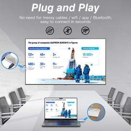 Wireless HDMI Transmitter and Receiver 4K Decode 1080P Output, 165FT/50M Plug&Play, 2.4G/5G Portable Wireless HDMI Extender for Video and Audio to Monitor from PC/Laptop/Projector (White, 50M Range)