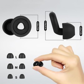 Norhogo Superweicher, wiederverwendbarer Gehörschutz, Ohrstöpsel für Konzentration, Reisen und bei Lärmempfindlichkeit - 6 Ohreinsätze in S/M/L