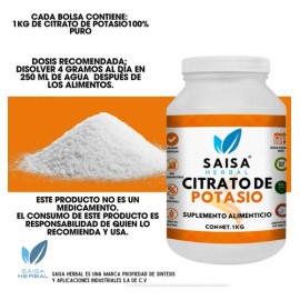 Citrato De Potasio 1 Kg.                                                                                                                              
