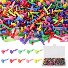 Pack of 400 Pattern Bag Clips, Round Head Clips, Mini Brads Pattern Clips, Round Head, Letter Clips, Metal (Colourful)