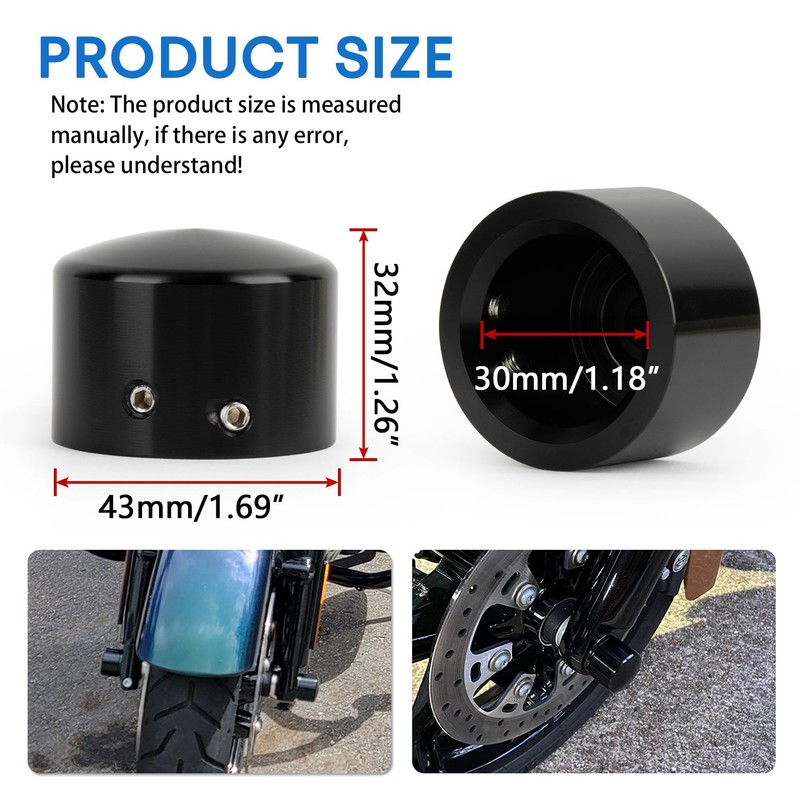 Front Axle Caps, PSLER Motorcycle Front Axle Nut Covers for