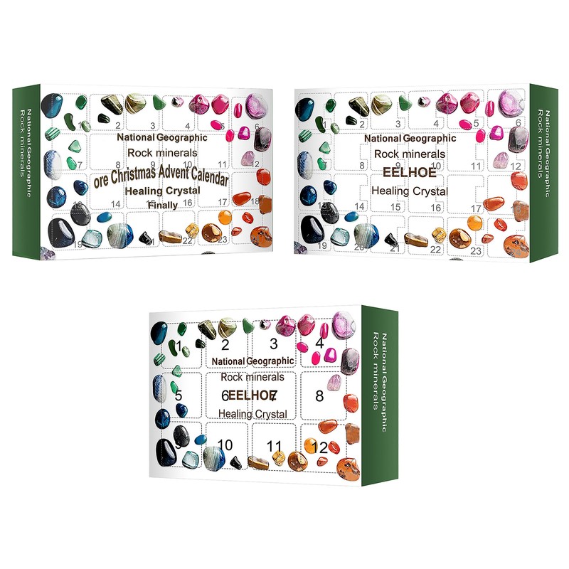 Healing Stones Advent Calendar 24 Grids Improve Creativity Christmas Advent